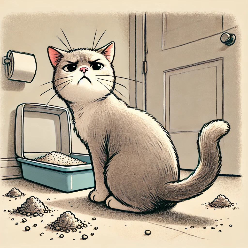 Cat refusing to use a dirty litter box.